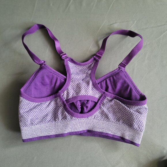 Puma Sports Bra Womens S Purple Racerback Light Support Athletic Activewear Yoga - Picture 5 of 7